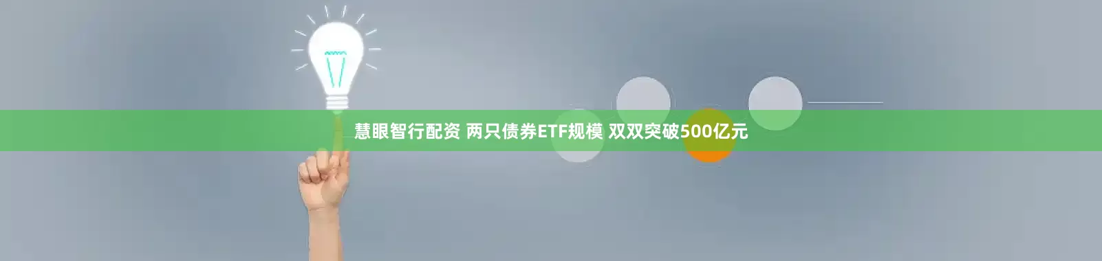 慧眼智行配资 两只债券ETF规模 双双突破500亿元